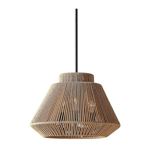 Rope Pendant Light Natural Jute Fiber Chandelier Eco Friendly Boho Hanging <b>Lamp</b> for Coastal Cafe Restaurant Hotel Living Room - Product Image 5