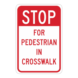 Panneau de signalisation pour passage piétonnier Brady STOP, imprimé UV, en aluminium, pour la sécurité routière - Product Image 2