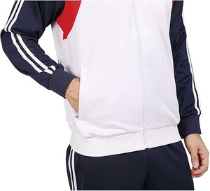 Conjunto Deportivo de 2 Piezas para Hombre, Chaqueta con Cierre Completo y Pantalones Deportivos, Color Azul Marino y Blanco, Casual, Transpirable, Ecológico y Ligero - Product Image 5