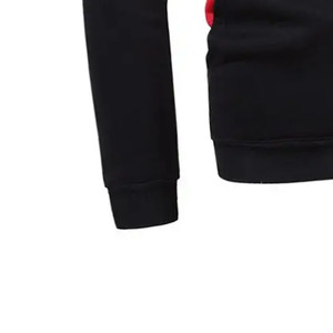 Sweat-shirt à capuche zippé pour homme, noir, gris, rouge, color block, cordon de serrage, décontracté, automne, tissu tricoté respirant - Product Image 6