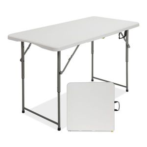 Mesa Plegable de HDPE Blanca de 4 pies para Patio, Picnics, Comedor, Jardín, Dormitorio, Entrada, Mesa Plegable para Uso en Exteriores, Centros Comerciales y Granjas - Product Image 2