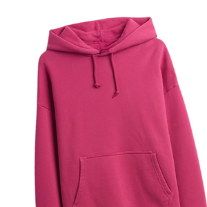 Sudadera con Capucha Oversize Rosa Oscuro Unisex de Forro Polar Grueso, Lisa, Estilo Urbano Casual, Ajuste Holgado, Cálida para Invierno, ¡Oferta! - Product Image 3
