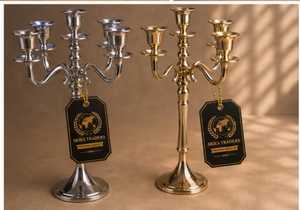 Modern Gold Metal Curved 4 Arms Candle <b>Holder</b> Unique Tabletop Stand Centerpiece Nordic Style Taper <b>Candlestick</b> <b>Holder</b> Wholesale - Product Image 5