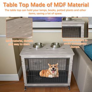 Casa para Mascotas Resistente de 23 Pulgadas, Color Gris, Material de PVC y MDF, para Perros de Raza Pequeña y Mediana, Mueble Duradero para Sala de Estar o Dormitorio - Product Image 4