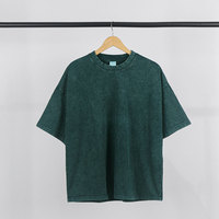 Kaos Oblong Oversize Vintage 100% Katun Dicuci untuk Pria, 275Gsm, Berat, Batik Custom, Polos