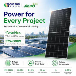 แผงโซลาร์เซลล์แบบสองด้านของ Jinko เสือนีโอ N-Type 575W กระจกคู่570W-590W JKM585N <span class=keywords><strong>72HL4</strong></span> BDV JINKO - Product Image 4