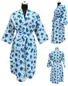 Peignoir en coton gaufré pour femme, doux, absorbant, léger, broderie personnalisée, vente en gros, fabricant B2B - Product Image 2
