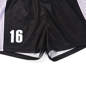 Ensemble d'uniformes de volley-ball personnalisés sublimés, dégradé noir-violet, numéro 16, manches courtes, évacuation de l'humidité, vêtements de sport unisexes pour adultes - Product Image 4