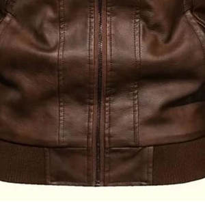 Chaqueta de piel auténtica personalizable para hombre, estilo informal de alta calidad con cuello levantado, diseño Vintage para invierno, Tallas grandes - Product Image 5