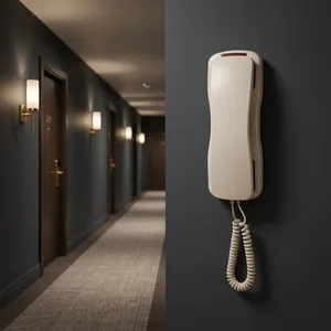 Téléphone mural beige en plastique, portable, pour hôtels - Product Image 3