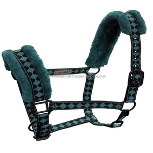 Manufacturer Customized Heavy Duty Nylon Horse <b>Halter</b> in 3 Vibrant Colors with Soft Designer Mink Padding and Brass Hardware - Product Image 6
