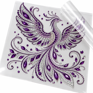 Custom Rhinestone Transfer Sheet Heat Press Crystal <b>Applique</b> for Clothing Garments DIY Fashion Decoration - Product Image 3