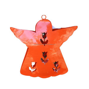 Article de décoration en forme de coeur suspendu en fer de nouvelle conception avec finition de couleur orange pour la décoration de la maison - Product Image 2