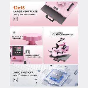 Pressa a Caldo 12 x 15 Pollici con Rotazione a 360 Gradi per Trasferimento Termico su Tumbler da 30 oz e Stampa su Magliette - Product Image 4