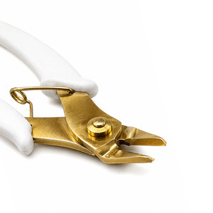 Alicates de Corte Profesionales para Joyería, Chapados en Oro con Mango Blanco, Alicates de Precisión para Cortar Alambre - Product Image 2