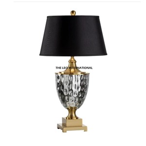 Lampes de table Décoration intérieure Lampe de table en aluminium Rétro Hôtel Salon Abat-jour en tissu Éclairage Lumières de mariage - Product Image 6