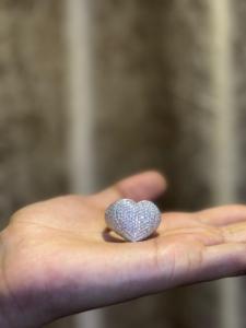 Luxury Iced Heart Moissanite <b>Ring</b> Micro Pave Sparkling <b>Statement</b> <b>Ring</b> For Women Hip Hop Jewelry Gift - Product Image 3