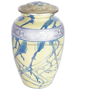 Venta rápida Exclusivo grabado en azul y plata Classic Ocean Fire y Silver Urn Cremation hecho de metal - Product Image 3