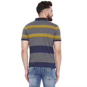 Chemises de golf pour hommes à col montant côtelé, grandes tailles, unies, formelles, personnalisables, 100% coton respirant - Product Image 6