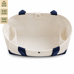 Sac fourre-tout en toile laminée PP bicolore avec logo personnalisé, 45x36x18 cm, sac de courses réutilisable robuste, fournisseur OEM en gros - Product Image 6