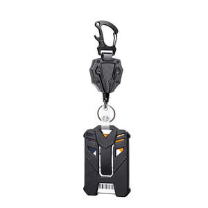 Porte-carte d'identité vertical en plastique de style tactique avec boucle de sécurité détachable |   Étui de protection robuste pour badges, grande capacité, porte-cartes d'accès - Product Image 4