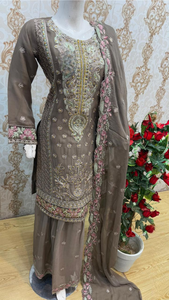 NUEVO Traje de Gasa de 3 Piezas |   Shalwar Qameez, Vestidos Pakistaníes para Mujer |   Ropa India y Pakistaní, Sari, Vestido Anarkali, Kurti - Product Image 5