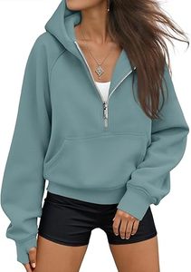 Men's Customizable Quarter <b>Zip</b> <b>Hooded</b> Sweatshirt Solid Color Regular Fit Casual Fleece Pullover Winter Style Knitted 100% Cotton - Product Image 1