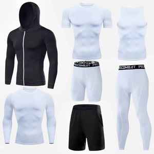 Vêtements de sport GYM Taille EU/US Logo personnalisé Polyester Plusieurs couleurs Ensemble de 7 pièces Vêtements de compression pour la gym Vêtements de fitness pour hommes - Product Image 6