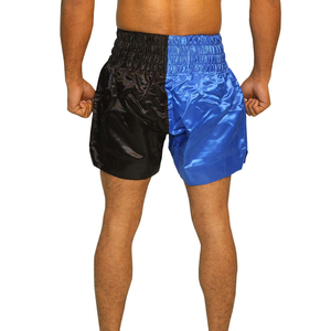 Custom Embroidery Solid Breathable 100% Polyester Silk Casual Fitness Muay Thai Cross-Training Shorts 220g Customized for Men - Product Image 4