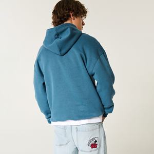 2025 homme coton lourd mélangé épais polaire à capuche 3D broderie Logo personnalisé broderie hiver pull pour hommes en gros - Product Image 3