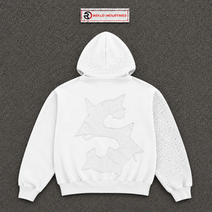 Felpa con Cappuccio Bianca di Alta Qualità con Grafica FAST MONEY, Moda Contemporanea, Felpa con Zip Goffrata, Streetwear Oversize da Uomo - Product Image 6