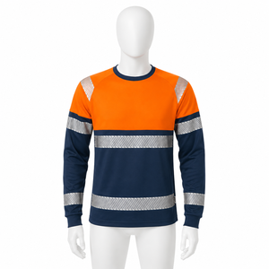 T-shirt de sécurité réfléchissant haute visibilité à manches longues, vêtements de travail haute visibilité, vêtements de protection pour la construction industrielle, chemise de travail pour hommes - Product Image 1