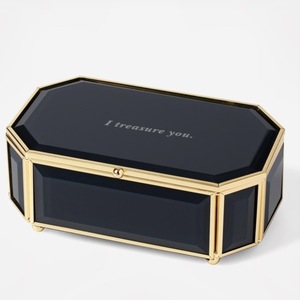 Caja Organizadora de Joyas de Lujo con Forma Hexagonal, de Latón y Vidrio Negro, con Vidrio Biselado, Último Modelo 2026 - Product Image 3