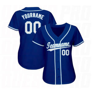 Custom Baseball Jersey Unisex Short Sleeve <b>Blue</b> Teamname Printed Moisture Wicking Adult Regular Fit - Product Image 2