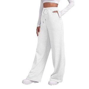 Custom <b>Black</b> <b>Womens</b> Wide Leg Jogger Pants Relaxed Fit Drawstring Waist Casual Athleisure <b>Trousers</b> Wholesale Apparel USA UK EU - Product Image 4