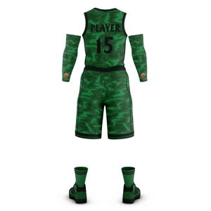 Ensembles d'uniformes de basketball personnalisés par sublimation pour hommes – Maillot et short de basketball respirants à séchage rapide, tenue de sport camouflage pour l'entraînement - Product Image 5