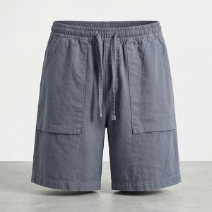 กางเกงขาสั้นเบอร์มิวดาสำหรับผู้ชาย - ผ้าฝ้าย 81% ผ้าป่าน 19% ทวิลล์ เอวยางยืด ทรงกลาง เอวสูงปานกลาง สีพื้น เป็นมิตรกับสิ่งแวดล้อม แห้งเร็ว และมีบริการติดฉลากส่วนตัว - Product Image 1