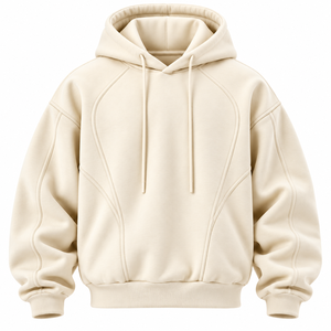 Sudadera con capucha unisex al por mayor, de manga raglán, casual, a rayas, con cordón, de felpa, 100% algodón, oversize - Product Image 2
