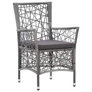 Set da pranzo in 5 pezzi con Patio in Rattan in grigio elegante collezione di mobili da esterno - Product Image 5