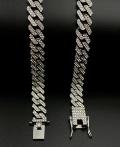 Collar de Plata de Ley 925 con Cadena Cubana de Moissanita, Estilo Hip Hop, al por Mayor - Product Image 2