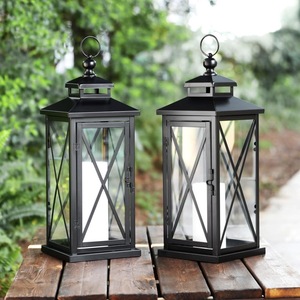 Lanternes à bougies en métal personnalisées pour la décoration intérieure et extérieure, lanternes à bougies en métal de style farmhouse pour le sol, la table et le mur - Product Image 2