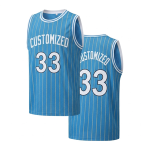 Maillot de basket-ball personnalisé à rayures fines, respirant, léger, nom et numéro d'équipe personnalisés, uniforme de sport sans manches - Product Image 1