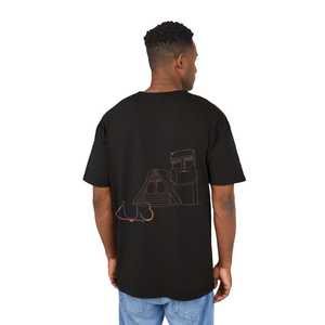 T-shirt en coton surdimensionné pour homme, style vintage délavé à l'acide, manches courtes, col rond, motif imprimé, lettres sur le devant, coupe jersey - Product Image 5
