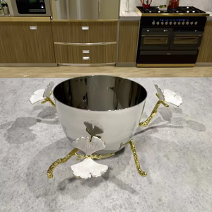 Bol à chocolat en acier inoxydable de qualité export avec accents floraux, vaisselle de haute qualité à bas prix - Product Image 5