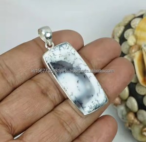 Dendritic <b>Opal</b> Pendant Polished Dendrite <b>Opal</b> Oval <b>Necklace</b> Merlinite Crystal Pendant Sterling Silver Pendant <b>Opal</b> Gemstone 1997 - Product Image 4
