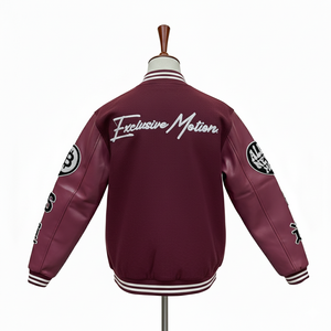 Dopest quality custom embossed embriodry logo varisty <b>jacket</b> for men with <b>leather</b> sleeves in multi colors - Product Image 6