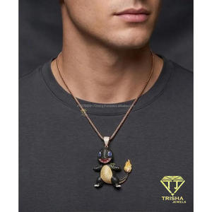 Luxury Animal Shape <b>Pendant</b> With Multicolor Lab Grown Diamonds 925 <b>Sterling</b> <b>Silver</b> Iced Out Hip Hop Jewelry - Product Image 3