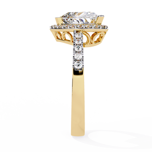 Anillo de Compromiso de Lujo con Corte Corazón de 1.5 Quilates, Cultivado en Laboratorio, con Halo, Oro Sólido de 14K, Certificado IGI, Diamante VS1 E, para Aniversario o Boda - Product Image 3
