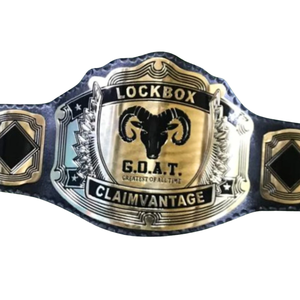 เข็มขัดแชมป์ Lockbox G.O.A.T. Claimvantage แบบสั่งทำพิเศษ เข็มขัดแชมป์มวยปล้ำคุณภาพสูง ถ้วยรางวัลกีฬาสุดหรู - Product Image 2