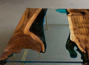 โต๊ะกาแฟเรซิ่นรูปทรงแม่น้ำ งานแฮนด์เมดรักษ์โลก สีและขนาดสั่งทำได้ วาดลายด้วยมือ รูปทรงธรรมชาติ งานฝีมือเหนือกาลเวลา - Product Image 2